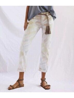 Anthropologie Pilcro Slim Boyfriend Crop Tie Dye Jeans Womens Size 29 Petite